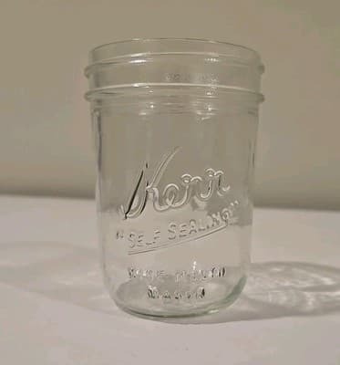 Kerr Glass 8oz Jelly Jar - "Self Sealing" Wide Mouth Mason - Thumbnail 3