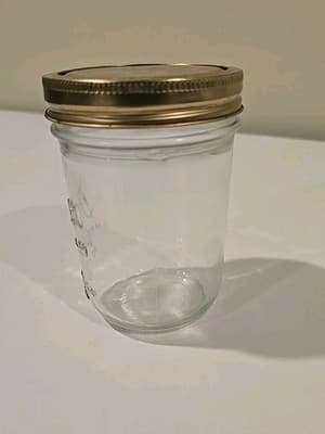 Kerr Glass 8oz Jelly Jar - "Self Sealing" Wide Mouth Mason - Thumbnail 4