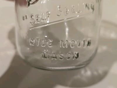 Kerr Glass 8oz Jelly Jar - "Self Sealing" Wide Mouth Mason - Thumbnail 2