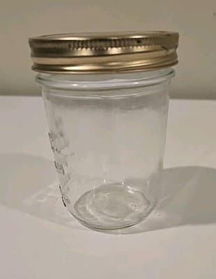 Kerr Glass 8oz Jelly Jar - "Self Sealing" Wide Mouth Mason - Thumbnail 3
