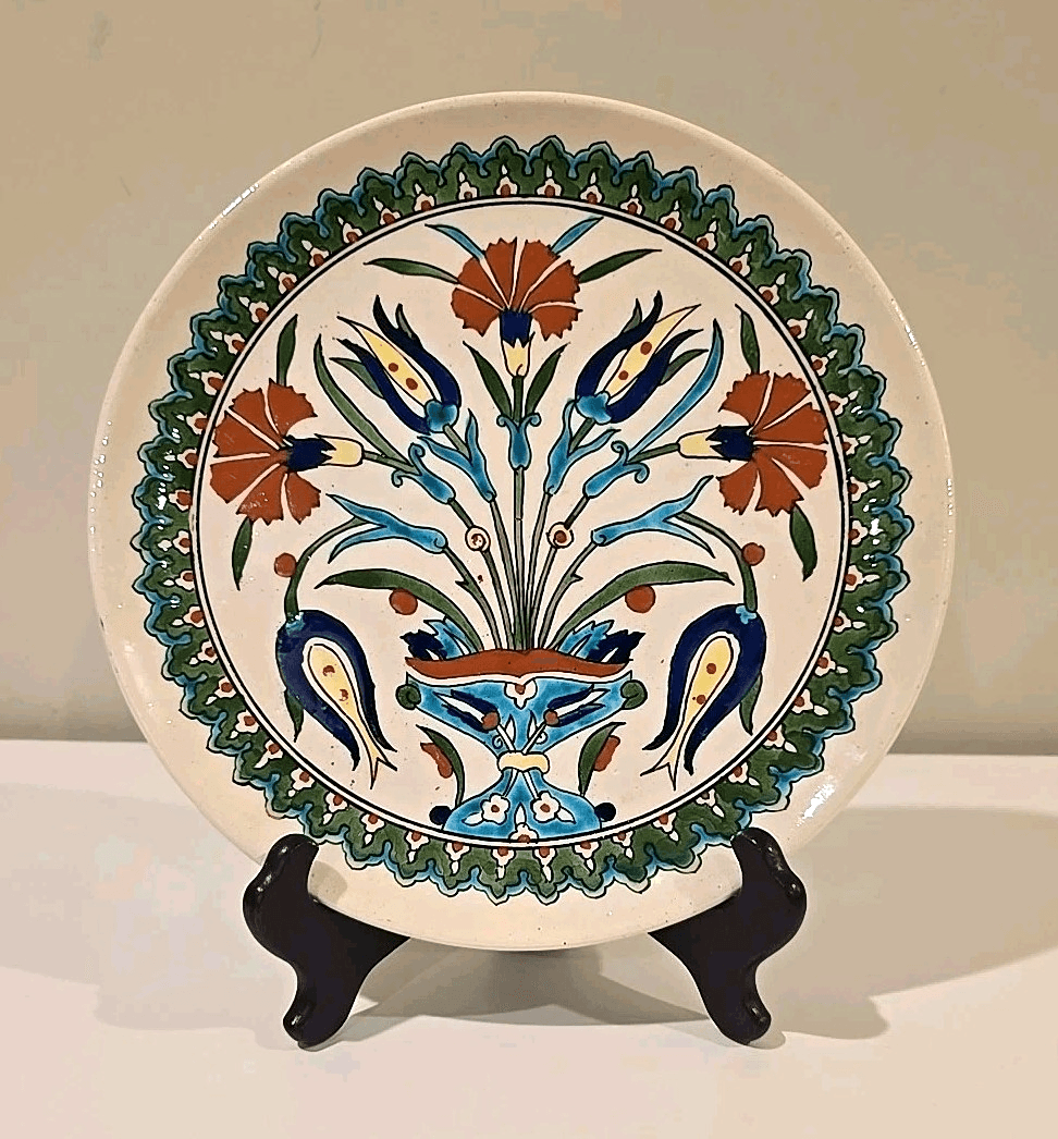 Majolica Italian Ceramic Platter Plate Ornate Hand Painted RARE