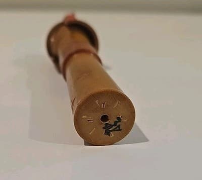 5.5" Japanese Sosaku Kokeshi wooden doll cute geisha kimono vintage old Atami - Thumbnail 6