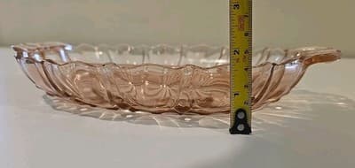 Vintage Pink Depression Glass Oval Divided Serving Dish Tray 12" x 7.75" - Thumbnail 7