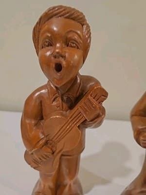 2 Hand Carved Wooden Wood Choir Boys Carolers Christmas 12" - Thumbnail 7