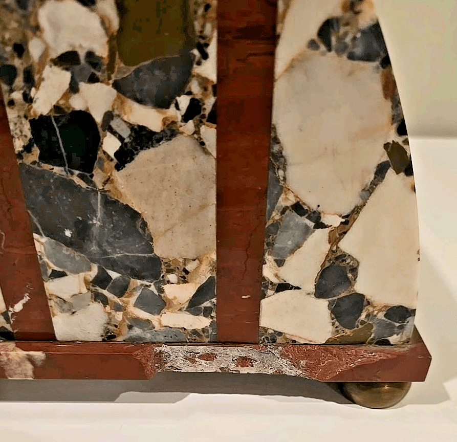 Antique Art Deco French Multicolored Marble Decorative Shelf Mantle Clock READ - Thumbnail 2