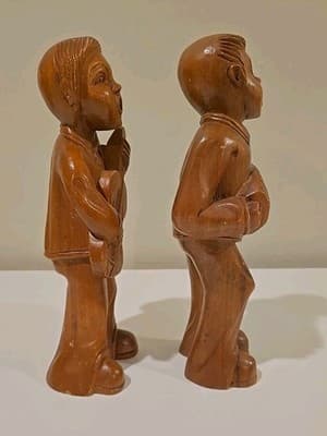2 Hand Carved Wooden Wood Choir Boys Carolers Christmas 12" - Thumbnail 5
