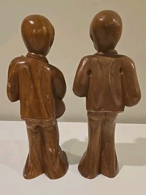 2 Hand Carved Wooden Wood Choir Boys Carolers Christmas 12" - Thumbnail 4