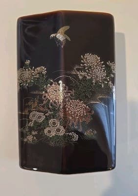 Flying Bird & Flowers 7" Vase Japan Toyo Kiku