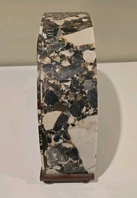 Antique Art Deco French Multicolored Marble Decorative Shelf Mantle Clock READ - Thumbnail 6