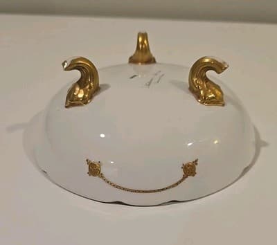 Blakeman & Henderson Limoges France Gold Gilt Three Footed Bowl Dish - Thumbnail 9