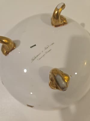Blakeman & Henderson Limoges France Gold Gilt Three Footed Bowl Dish - Thumbnail 8