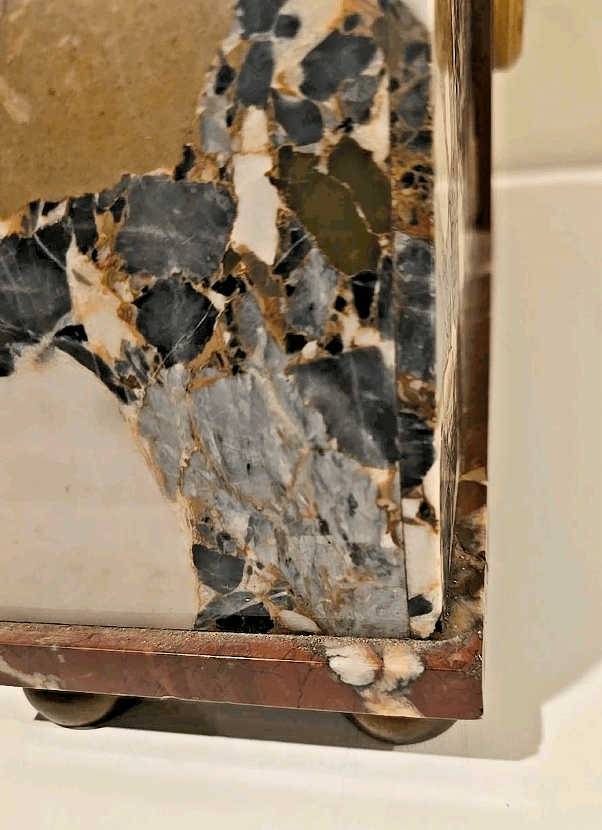 Antique Art Deco French Multicolored Marble Decorative Shelf Mantle Clock READ - Thumbnail 13