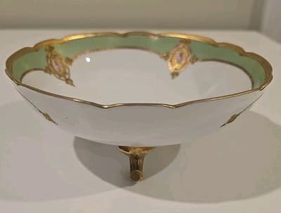 Blakeman & Henderson Limoges France Gold Gilt Three Footed Bowl Dish - Thumbnail 13