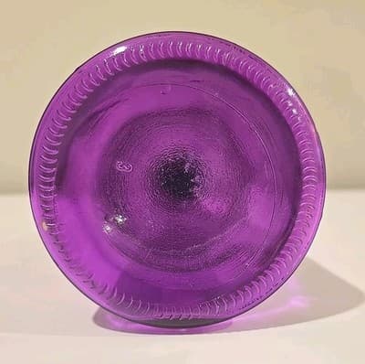 1 Qt Water Purple Glass Carafe Metal Lid Beverage Bottle Juice Pitcher Storage - Thumbnail 6