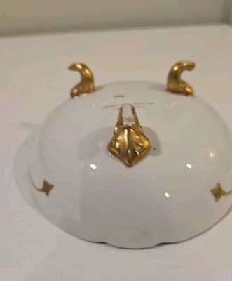 Blakeman & Henderson Limoges France Gold Gilt Three Footed Bowl Dish - Thumbnail 12