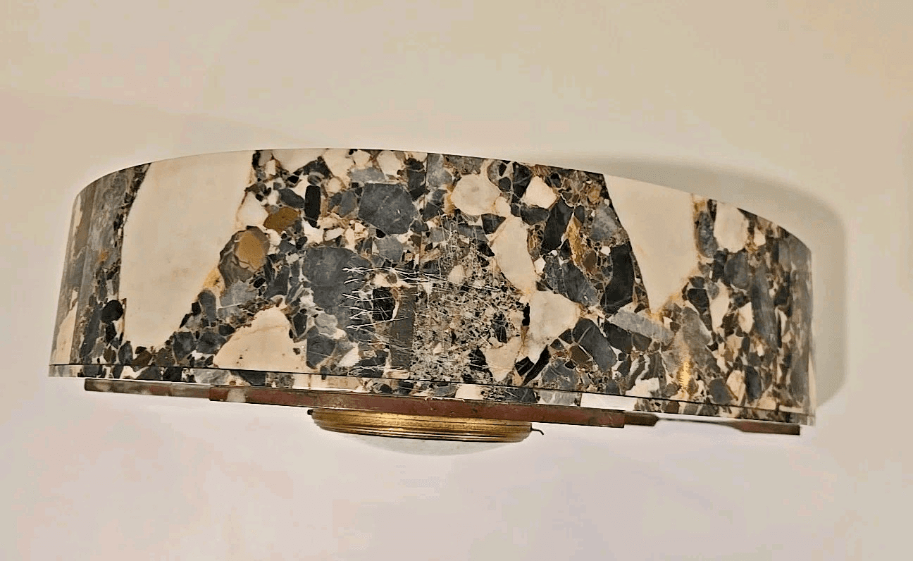 Antique Art Deco French Multicolored Marble Decorative Shelf Mantle Clock READ - Thumbnail 5
