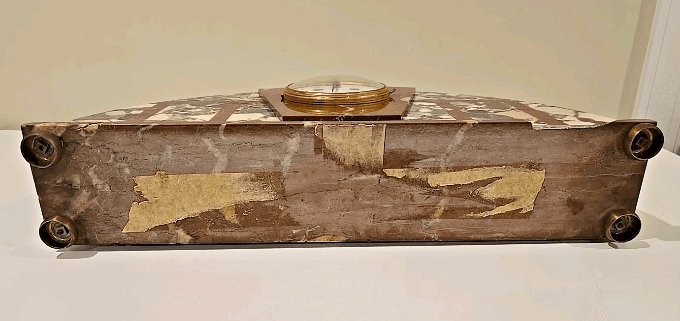Antique Art Deco French Multicolored Marble Decorative Shelf Mantle Clock READ - Thumbnail 15