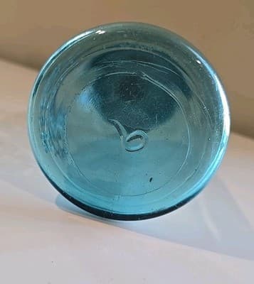 Vintage Ball Blue Glass Perfect Mason Canning Jar 1 Quart with Zinc Lid - Thumbnail 5
