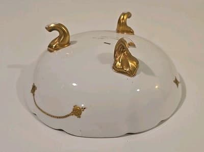 Blakeman & Henderson Limoges France Gold Gilt Three Footed Bowl Dish - Thumbnail 10