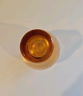 Vecchia Murano Amber Art Glass Vase 24K Gold Trim 4 3/4" - Thumbnail 8