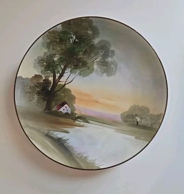 House On Lake Hand Painted Small Decor Plate Noritake Japan M Stamp