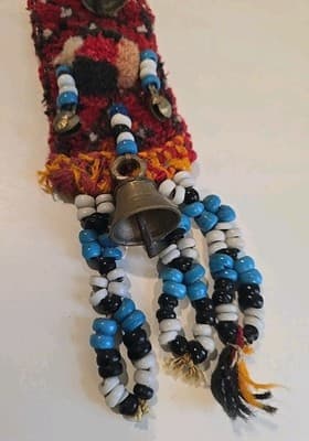 Tassel Segusha Belly Dance Hair Piece 3" x 27" with Bells - Thumbnail 4