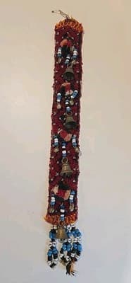 Tassel Segusha Belly Dance Hair Piece 3" x 27" with Bells