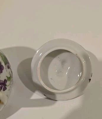 Sugar Bowl Covered with Purple Violets Gold Gilt, Unbranded - Thumbnail 8