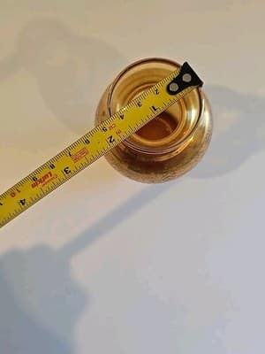 Vecchia Murano Amber Art Glass Vase 24K Gold Trim 4 3/4" - Thumbnail 7