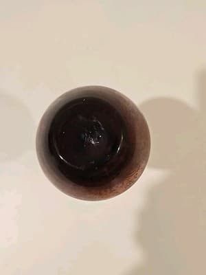 Vintage Bohemian Hand Blown Art Glass Amethyst Footed Flute Bud Vase Gold 5" - Thumbnail 8