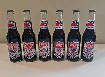 Richard Petty 1992 Fan Appreciation Tour 6 Pack Long Neck Pepsi Bottles UNOPENED - Thumbnail 5