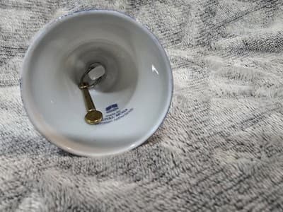Vintage Royal Mosa Blue & White Porcelain Dutch Windmill Bell - Thumbnail 3