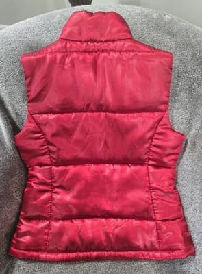 Michael Kors Red Satin Bomber Vest Sz M - Thumbnail 2