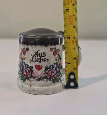 Vintage ERBO Zinn Aus Liebe German Miniature Beer Stein - Thumbnail 6