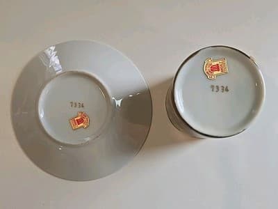 Vintage Ardalt Lenwile China Hand Painted Cup and Saucer ROMANTIC Style #7334 - Thumbnail 12