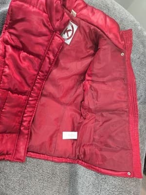 Michael Kors Red Satin Bomber Vest Sz M - Thumbnail 7