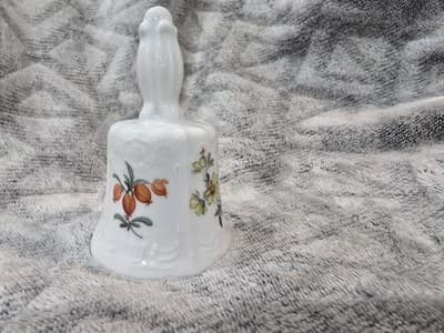 Vintage Schirnding Porzallan Bavaria Porcelain Bell Flowers Floral White - Thumbnail 3