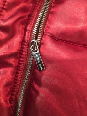 Michael Kors Red Satin Bomber Vest Sz M - Thumbnail 5