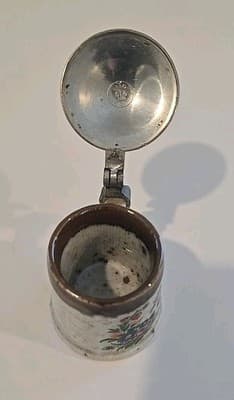 Vintage ERBO Zinn Aus Liebe German Miniature Beer Stein - Thumbnail 9