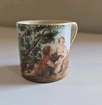 Vintage Ardalt Lenwile China Hand Painted Cup and Saucer ROMANTIC Style #7334 - Thumbnail 7
