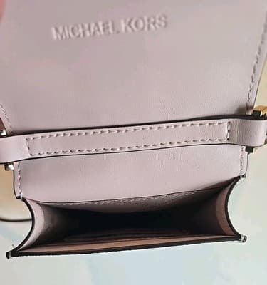 NWOT Michael Kors Carmen Small Logo Smartphone Crossbody Bag Blush Signature - Thumbnail 9