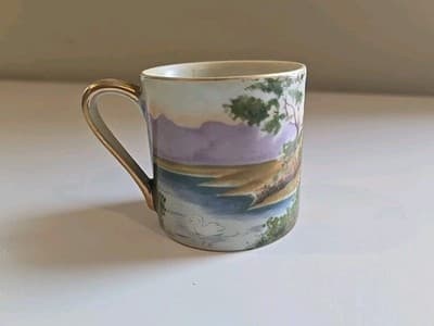 Vintage Ardalt Lenwile China Hand Painted Cup and Saucer ROMANTIC Style #7334 - Thumbnail 9