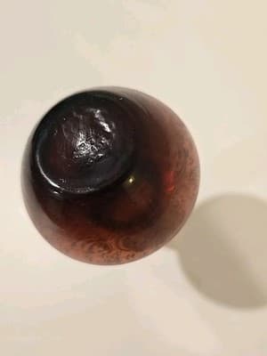 Vintage Bohemian Hand Blown Art Glass Amethyst Footed Flute Bud Vase Gold 5" - Thumbnail 9