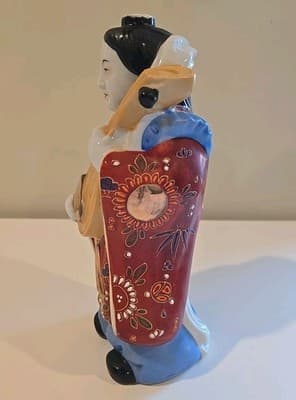 Vintage Kamotsuru Sake Ceramic Decanter Goddess Of Art Woman Made in Japan - Thumbnail 2