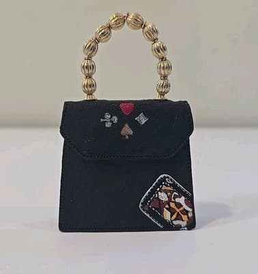 Vtg Just the Right Shoe Raine "Queen of Hearts" Black Miniature Purse #25326