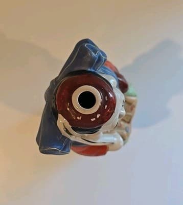 Japan Kamotsuru Sake Decanter Ebisu God of Fisherman Hiroshima Hand Painted 9.5" - Thumbnail 3