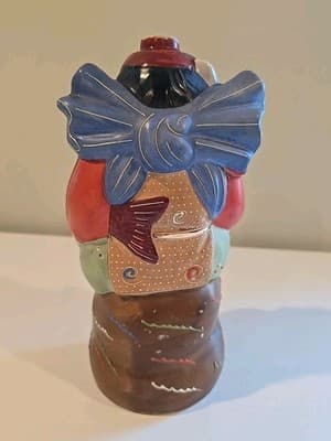 Japan Kamotsuru Sake Decanter Ebisu God of Fisherman Hiroshima Hand Painted 9.5" - Thumbnail 2