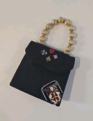 Vtg Just the Right Shoe Raine "Queen of Hearts" Black Miniature Purse #25326 - Thumbnail 10