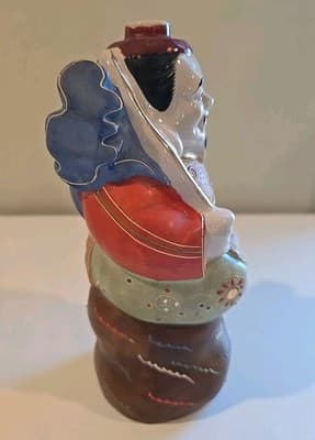Japan Kamotsuru Sake Decanter Ebisu God of Fisherman Hiroshima Hand Painted 9.5" - Thumbnail 7