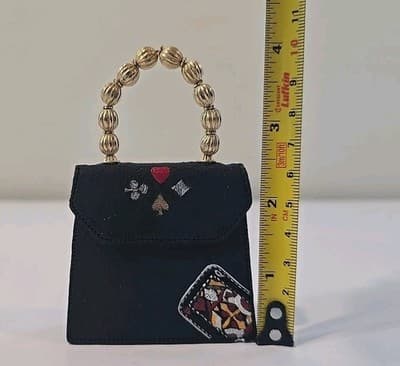 Vtg Just the Right Shoe Raine "Queen of Hearts" Black Miniature Purse #25326 - Thumbnail 2